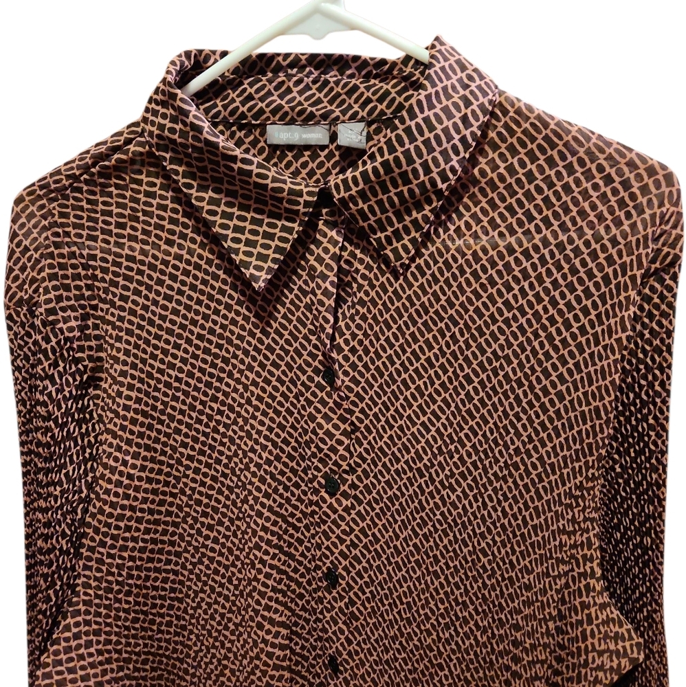 Apt. 9 Geometric Button Down Top - Picture 3 of 5